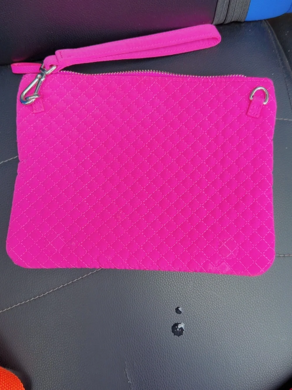 Vera Bradley Quilted Wristlet in Hot Pink